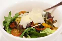 Roasted Vegetable Salad with sun blush Tomatoes, Basil and Parmesan Cheese