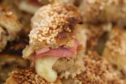 Gruyere Cheese, Ham and Sesame Seed Rolls