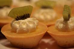 Lemon Tartlets with Fresh Cream and Kiwi Fruit